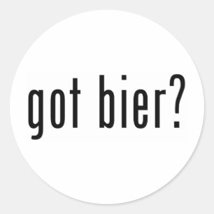 Bier got? runder aufkleber