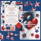 Bier GRILLEN 4. Juli Bald Eagle American Flag Part Einladung