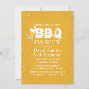 Bier & GRILLEN 50. Geburtstagsparty Einladung