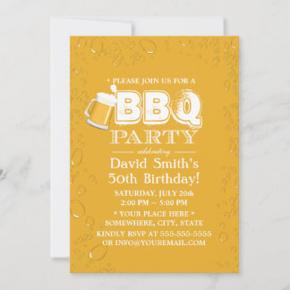 Bier & GRILLEN 50. Geburtstagsparty Einladung