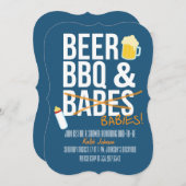 Bier, GRILLEN & Babes Vater Babys Kinderdusche Ein Einladung (Vorne/Hinten)