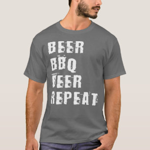 Bier GRILLEN Beer Wiederholen Grillmastergitter T-Shirt