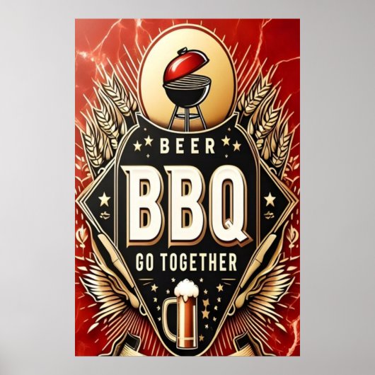 Bier & GRILLEN gemeinsam Poster (Vorne)