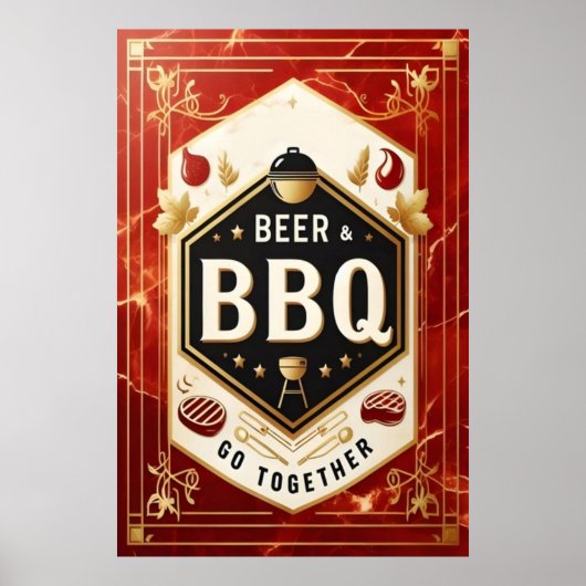Bier & GRILLEN gemeinsam Poster (Vorne)