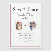 Bier & GRILLEN Hochzeit Sichern Sie das Datum Magneteinladung (Vorderseite)