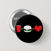 Bier + Hamburger = Liebe Button (Vorne & Hinten)