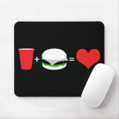 Bier + Hamburger = Liebe Mousepad (Mit Mouse)