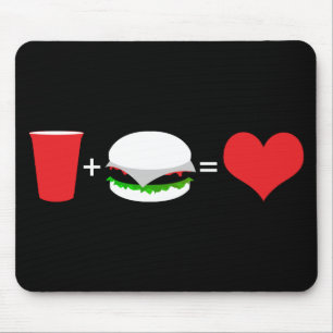 Bier + Hamburger = Liebe Mousepad