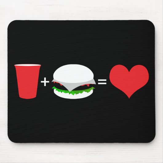Bier + Hamburger = Liebe Mousepad (Vorne)