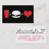Bier + Hamburger = Liebe Visitenkarte (Vorne/Hinten)
