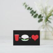 Bier + Hamburger = Liebe Visitenkarte (Stehend Vorderseite)
