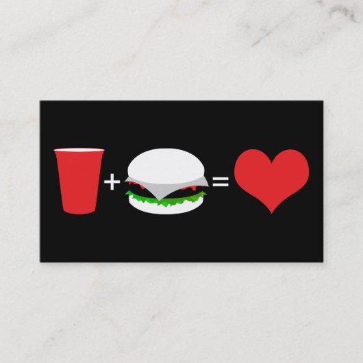 Bier + Hamburger = Liebe Visitenkarte (Vorderseite)