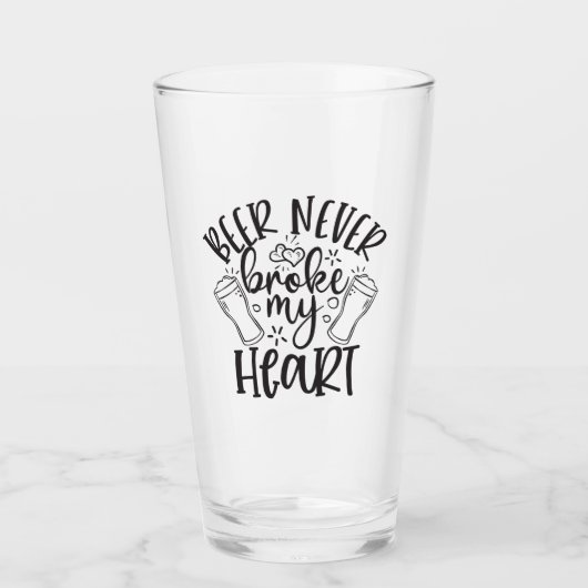 Bier hat mir nie das Herz gebrochen Glas (Vorderseite)