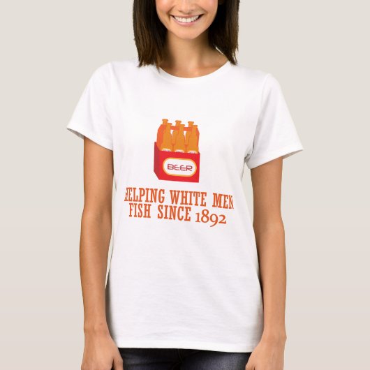 BIER helfender weißer Mann seit 1892 fischen T-Shirt (Vorderseite)