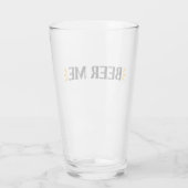 Bier her | Lustige Typografie Pint-Glas Glas (Rückseite)