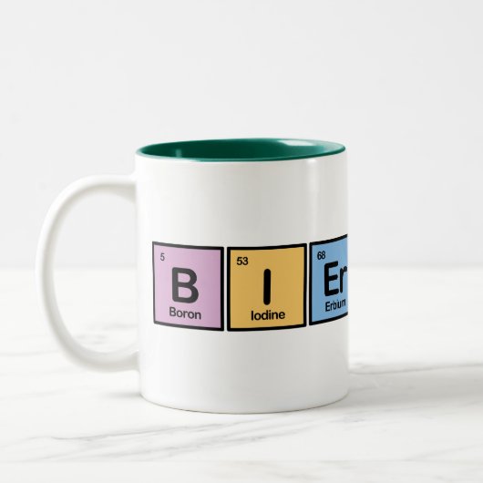 Bier hergestellt von den Elementen Zweifarbige Tasse (Links)