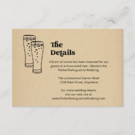 Bier-Hochzeitsinformationen - Umschließungskarte Begleitkarte
