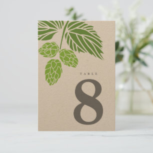 Bier Hopfen Rustikale Tischnummer