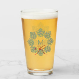 Bier Hops Christmas Monogram Glas