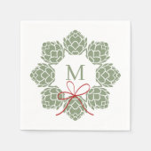 Bier Hops Christmas Monogram Serviette (Vorderseite)