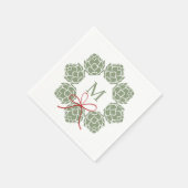 Bier Hops Christmas Monogram Serviette (Ecke)