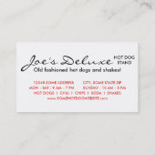 Bier + Hot dogs = Liebe Visitenkarte (Rückseite)