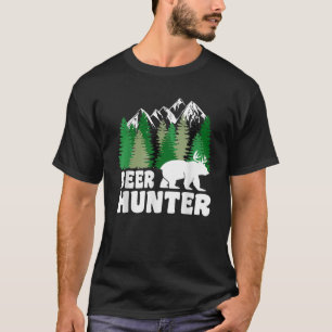 Bier Hunter Funny Bear Deer Beer Pub T Shirt
