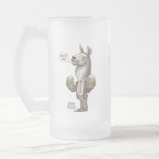 Bier ich Lama durch Mudge Studios Mattglas Bierglas (Links)