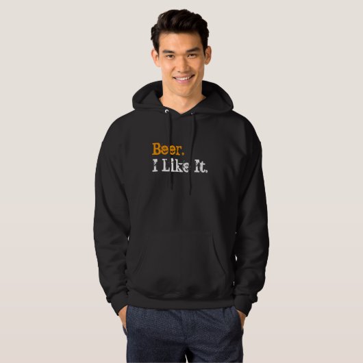 Bier. Ich mag es. - Bernsteinfarbiger Hoodie (Vorne ganz)