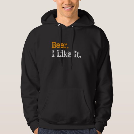 Bier. Ich mag es. - Bernsteinfarbiger Hoodie (Vorderseite)