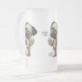 Bier ich Mops durch Mudge Studios Mattglas Bierglas (Vorderseite Links)