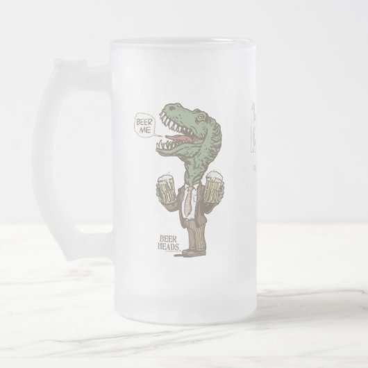 Bier ich T. Rex durch Mudge Studios Mattglas Bierglas (Links)