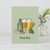 Bier Icons Einladung (Stehend Vorderseite)