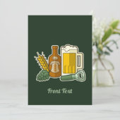 Bier Icons Einladung (Stehend Vorderseite)
