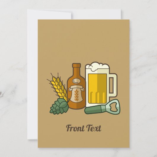 Bier Icons Einladung (Vorderseite)