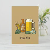 Bier Icons Einladung (Stehend Vorderseite)