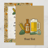 Bier Icons Einladung (Vorne/Hinten)