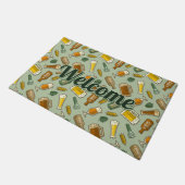 Bier Icons Muster Doormat Fußmatte (Schrägansicht)