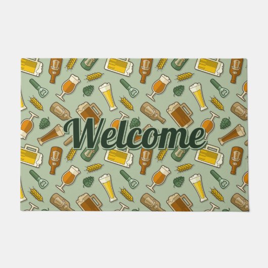Bier Icons Muster Doormat Fußmatte (Vorderseite)