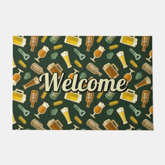 Bier Icons Muster Doormat Fußmatte (Vorderseite)