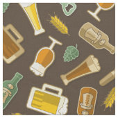 Bier Icons Muster Fabric Stoff (Nahaufnahme)