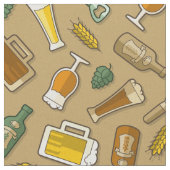 Bier Icons Muster Fabric Stoff (Nahaufnahme)