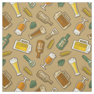 Bier Icons Muster Fabric Stoff