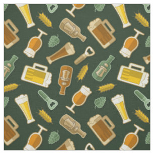 Bier Icons Muster Fabric Stoff