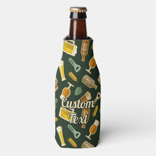 Bier Icons Muster Flasche Cooler Flaschenkühler (Flaschenvorderseite)