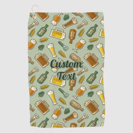 Bier Icons Muster Golf Handtuch (Vorderseite)