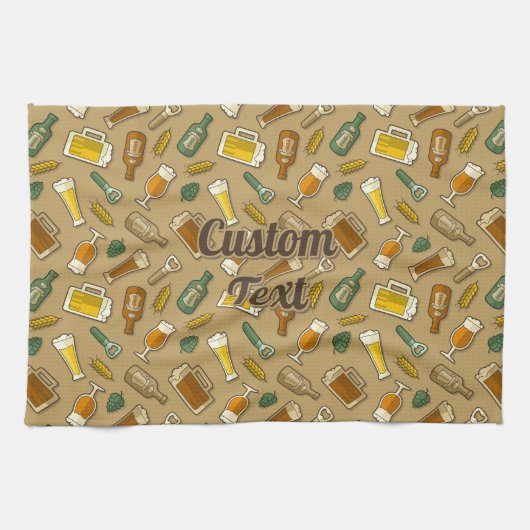 Bier Icons Muster Küchentücher (Horizontal)