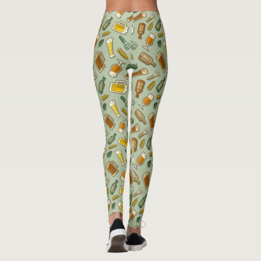 Bier Icons Muster Leggings (Rückseite)