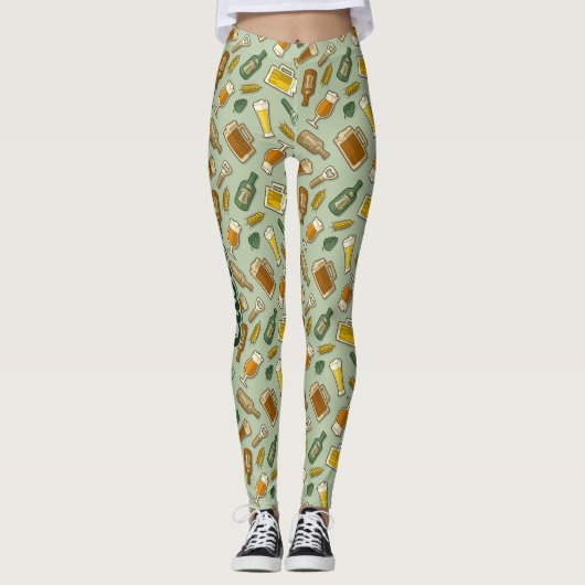 Bier Icons Muster Leggings (Vorderseite)