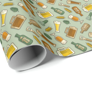 Bier Icons Muster Papier Wrapping Papier Geschenkpapier